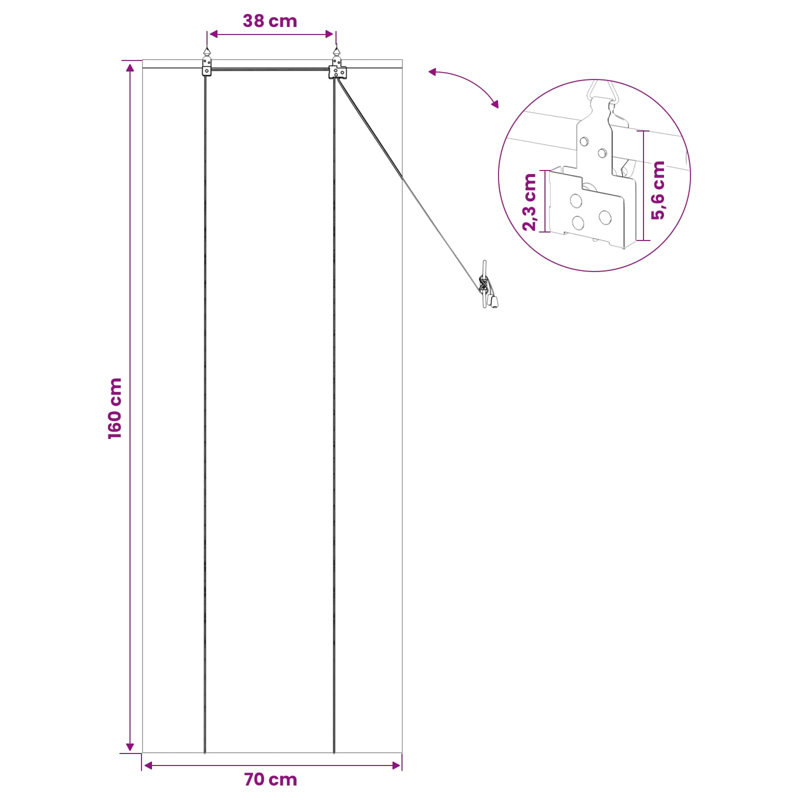 Bamboo Roller shade, 70 cm W x 160 cm L