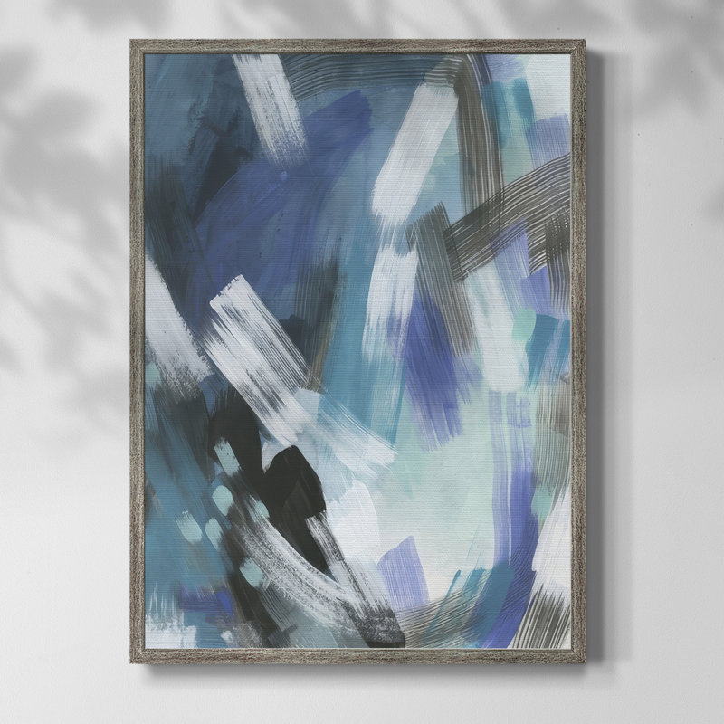 Aquatic Crosshatch II, reproduction encadrée - bois massif, H 11 po x l 9 po