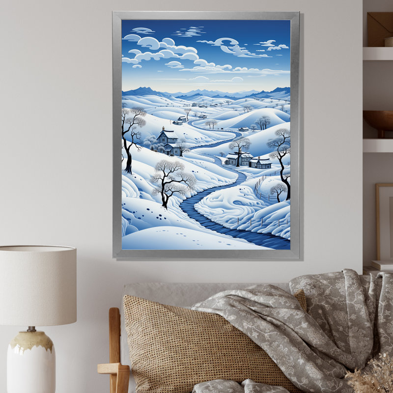 Snow Winters Solitude IV - impression, H 44 po x l 34 po x P 1,5 po, Cadre photo argenté