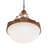 Rustic Lodge 4 - Light Hand Painted Rust Bowl Pendant