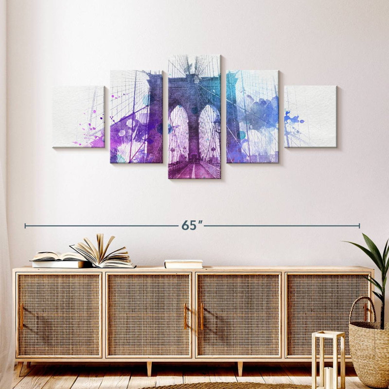 Abstract Brooklyn Bridge, 24" H x 55" W