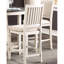 Chaises à hauteur de comptoir rembourrées en tissu texturé - blanc antique, tissu transitionnel à finition blanche