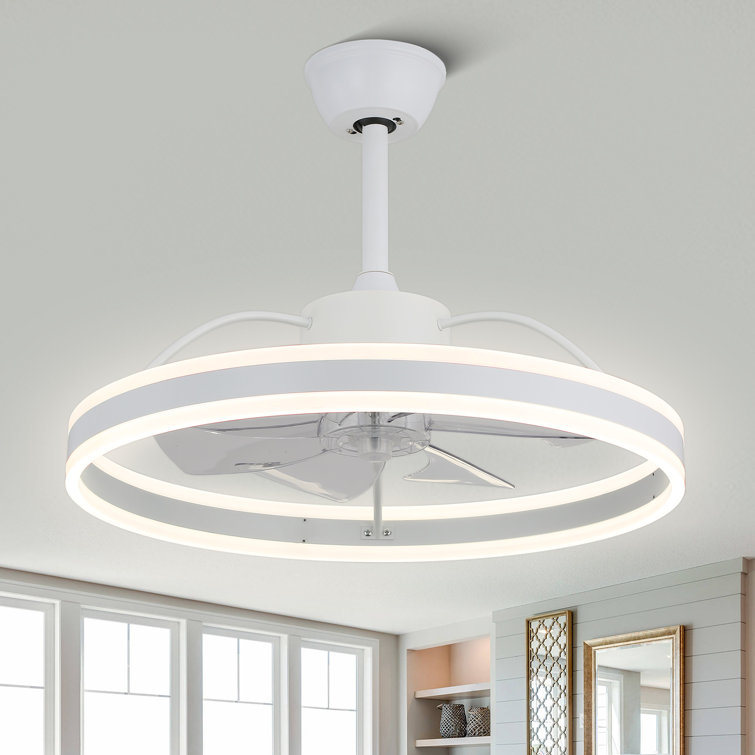 Chantrice 24" Reversible LED Ceiling Fan with Light and Remote, 6-speed Dimmable Ceiling Fan