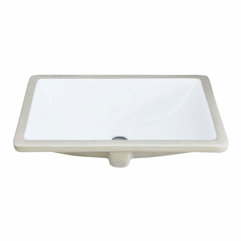 Lavabo de salle de bain en céramique - blanc, trop-plein, insonorisation, chaleur, teinture et égratignure - sans trou de robinet, lavabo émergent perçu
