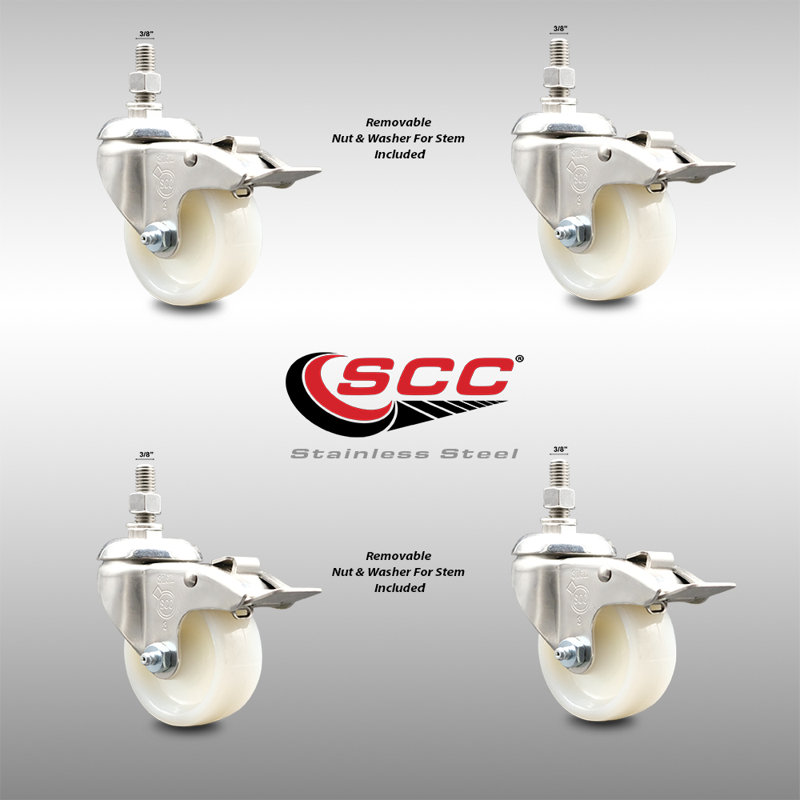 Nylon Swivel Caster Set with Brake