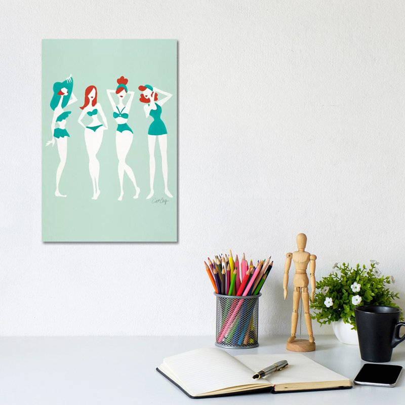 Strickler Redheads On Mint Beach Bombshells, H 8 po x l 12 po x P 0,75 po, Toile tendue