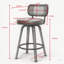 Ensemble de 2 tabourets de bar hauteur comptoir - Tabourets de bar en rotin de 66 cm avec dossier en canne, siège rembourré et pivotant, pour îlot de cuisine, comptoir ou bar.-1230747344-1230747346
