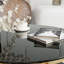 Table basse circulaire en acier inoxydable de style moderne et minimaliste moderne, comptoir en verre trempé noir, table basse de salon-220615713