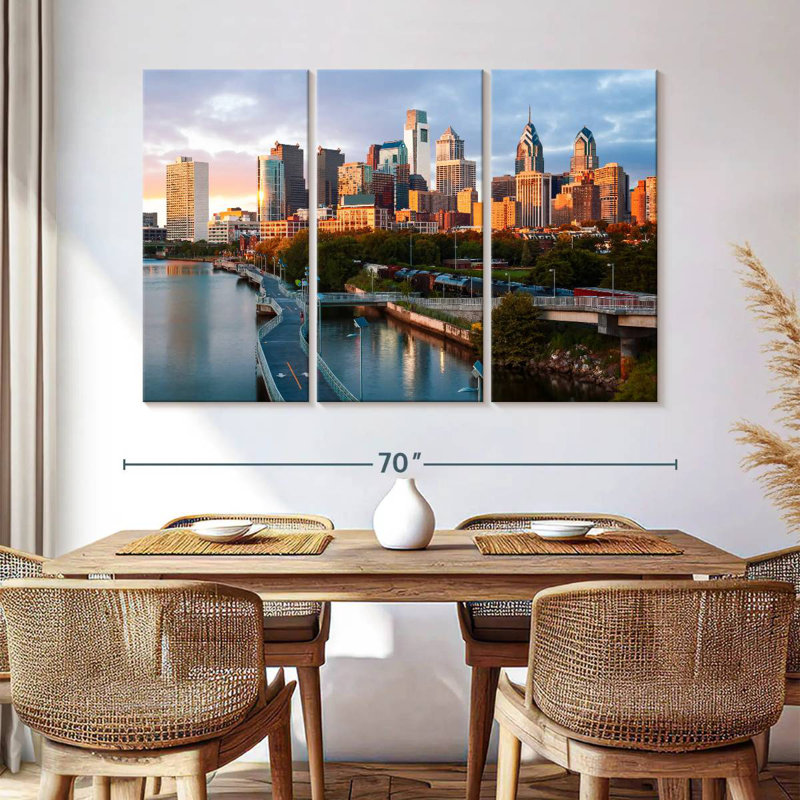 Philadelphie, promenade et horizon, H 36 po x l 57 po