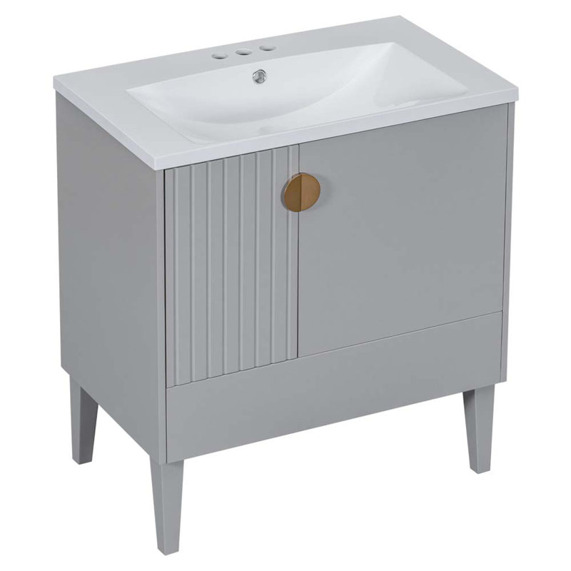 Meuble-lavabo simple 30 po avec lavabo gris