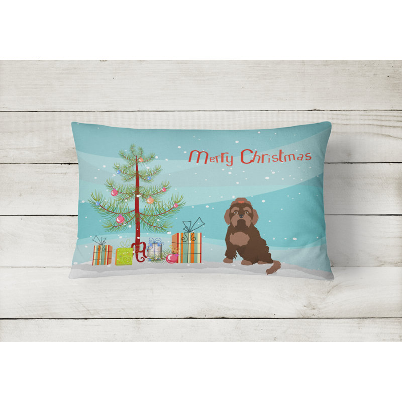  Coussin intérieur / extérieur, Petit chien Tsvetnaya Bolonka russe brun