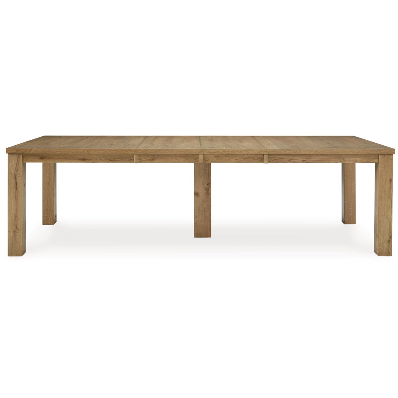 Rustic Oak Extendable Rectangular Dining Table for Ten