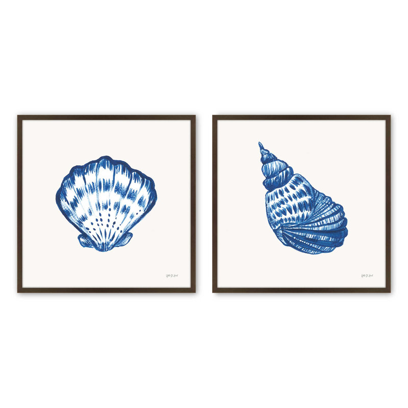 «Seas the Day», ensemble de 2 impressions, 20 po x 20 po, Impression encadrée, Brun Belvinder