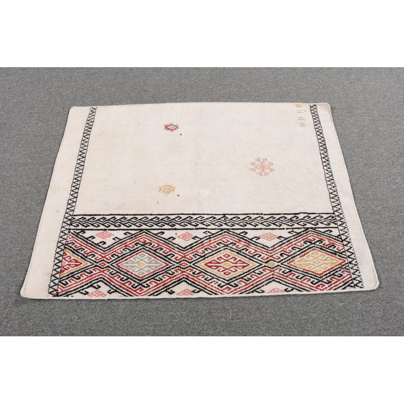 Tapis de porte turc rétro tissé à la main avec des motifs géométriques aux couleurs vives pour une décoration bohémienne