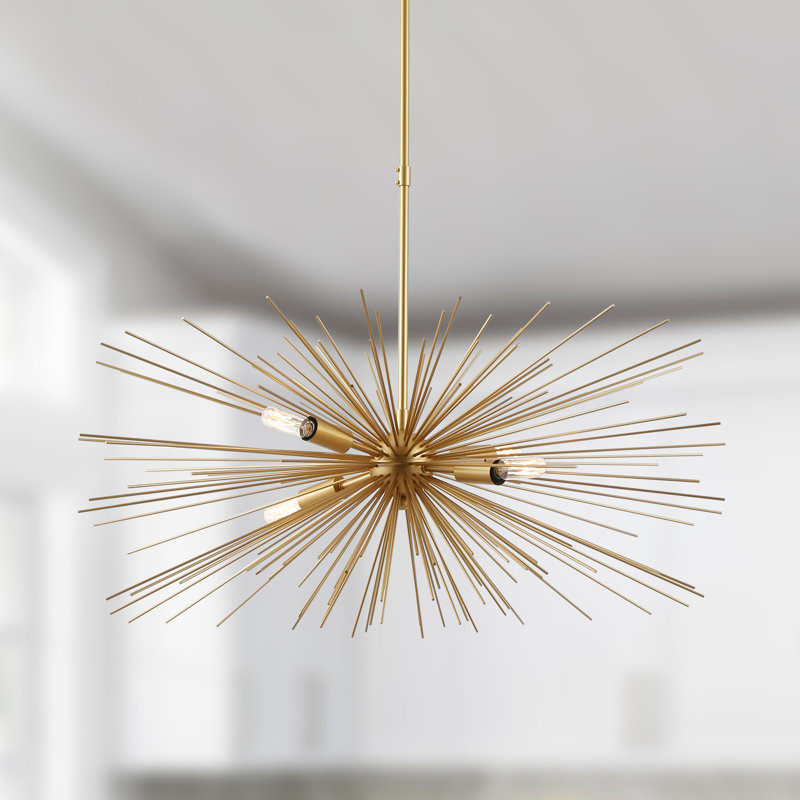 Lustre sphérique Spoutnik à 4 lumières Baskett, Or