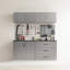 Armoire de rangement murale en métal - 32 po X P 16 po, gris métallique, eau et chaleur, 2 bandes de bordure plus épaisses, gris, caractéristique, double épaisseur