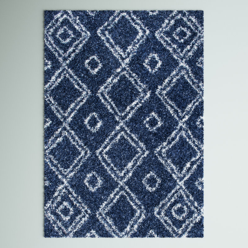Tapis bleu à poils longs Stainbrook, Rectangle 9 pi 2 po x 12 pi