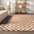Dominique Abstract Checkered Fringe Area Rug-1610322304