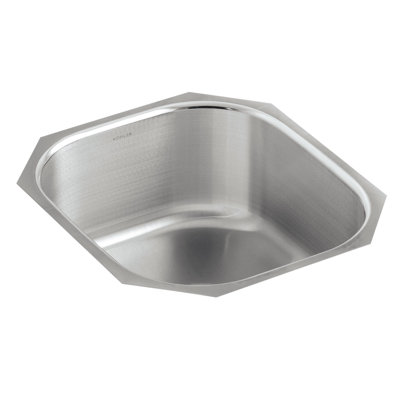 Undertone® 15-1/2" L x 17-1/8" W x 7-5/8" Rounded Under-Mount Single-Bowl Kitchen Sink