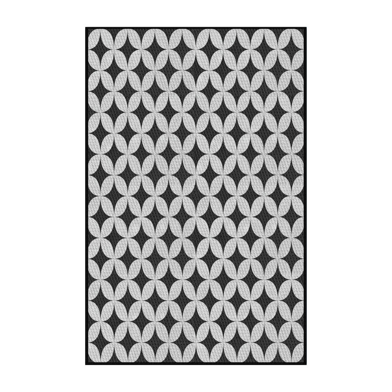 Tapis à motifs noir / gris, Rectangle 2 pi x 4 pi