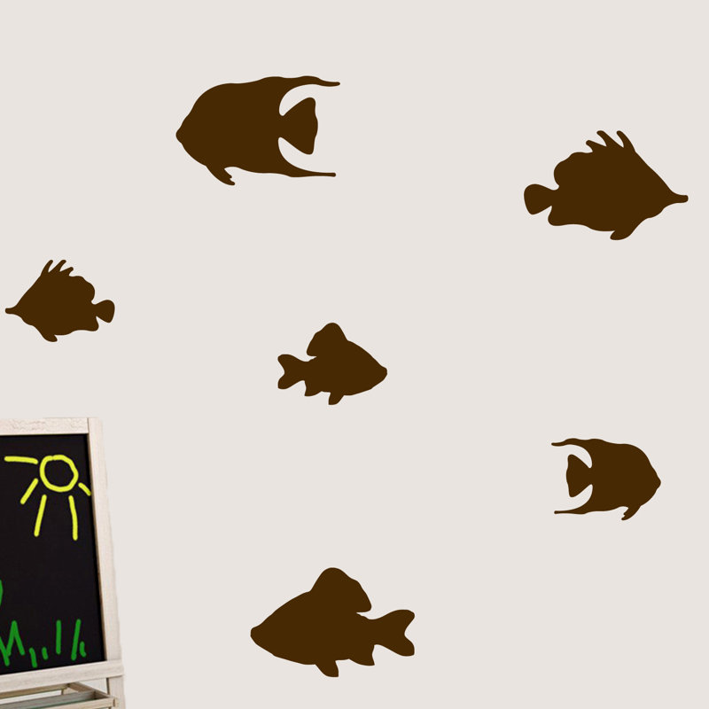 Décalcomanie murale poisson, Brun