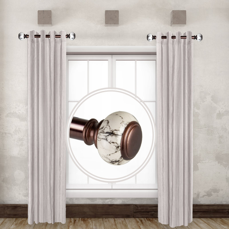 Stainless Steel Adjustable Single Curtain Rod, Bronze