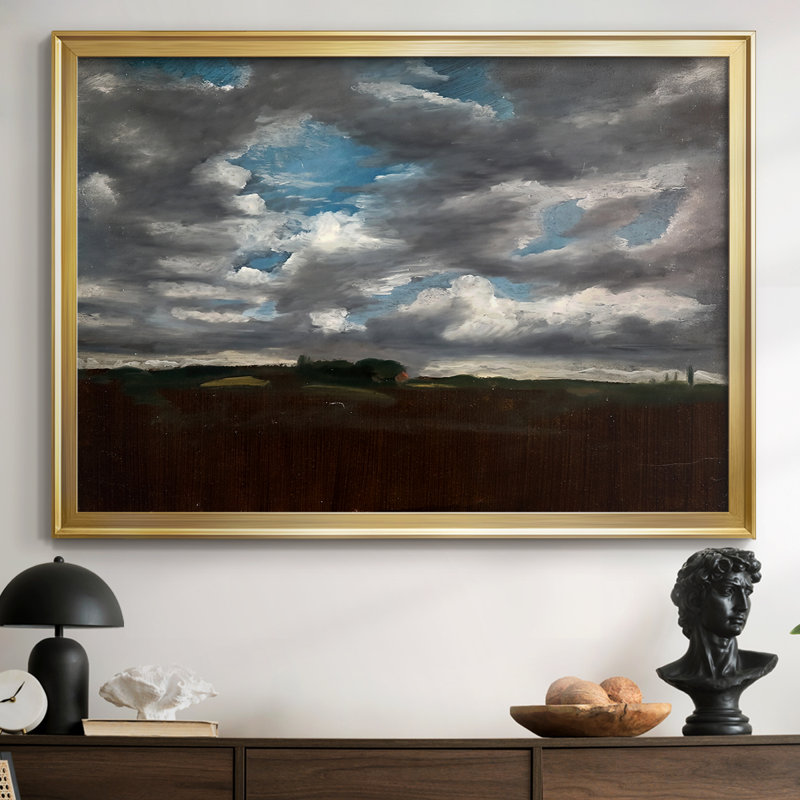 Étude de nuages - John Constable - Toile tendue avec châssis, c. 1821-1822, 26,5 x 36,5, Toile avec cadre, Doré