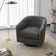 Applewold Upholstered Swivel Barrel Chair with Solid Wood Base