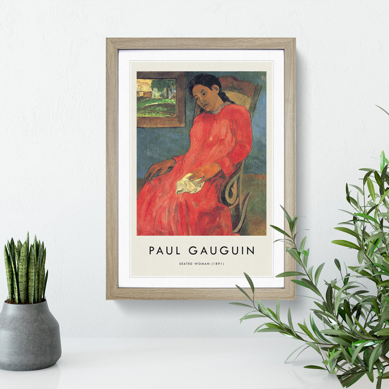 Seated Woman Vol.1 by Paul Gauguin - Picture Frame Graphic Art, 36cm H x 27cm W x 2cm D