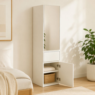 Système de placard modulaire en bois avec miroir Elise