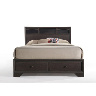 Mason Espresso Bookcase Storage Bed