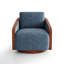 Upholstered Swivel Barrel Chair-1385574546