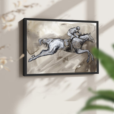 Off to the Races II -Framed Print - Restickable