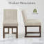  Ensemble de 2 chaises de salle à manger Modern Farmhouse en tissu, structure en bois de noyer, siège rembourré de 5,5 pouces d'épaisseur, support en forme de S ergonomique, beige-133355974