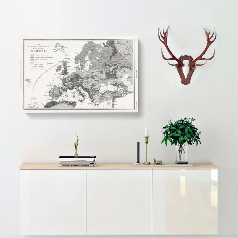 Vintage Map Of Europe by Oliver Goldsmith - Wrapped Canvas Print, 35cm H x 50cm W x 3cm D