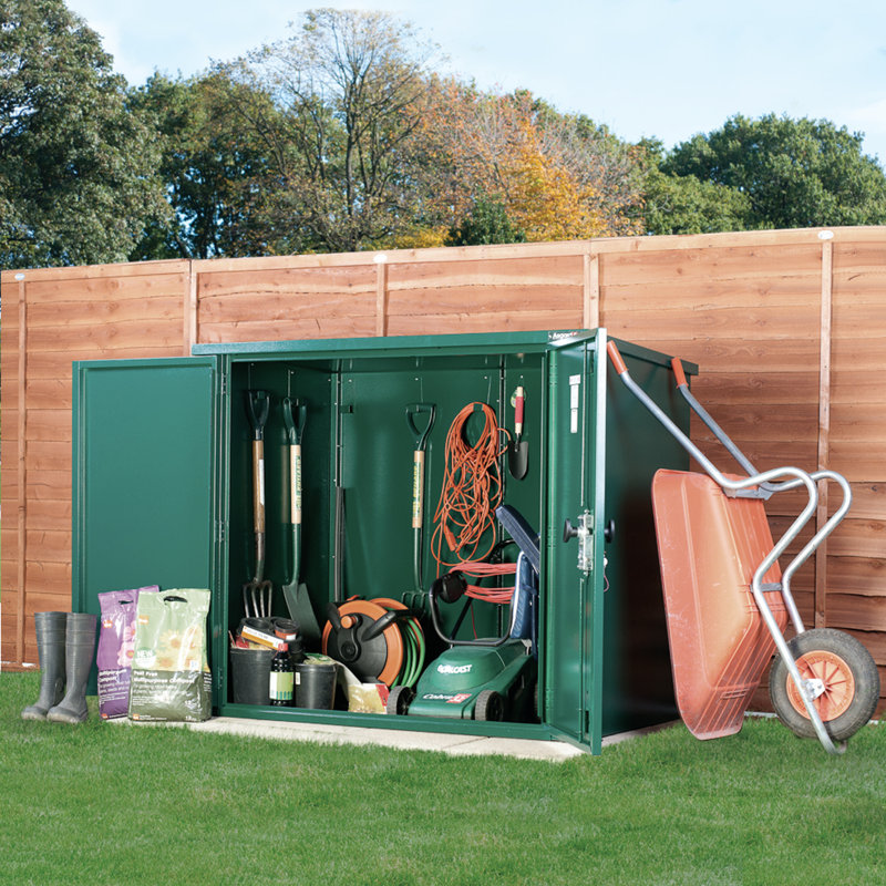 Secure Store 5 ft. W x 3 ft. D Pent Metal Tool Shed, Green