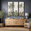 «Soft Neutral Tropical Palms and Botanical Greenery», reproduction d'art sur toile encadrée 3 pièces.-603496775-603496773
