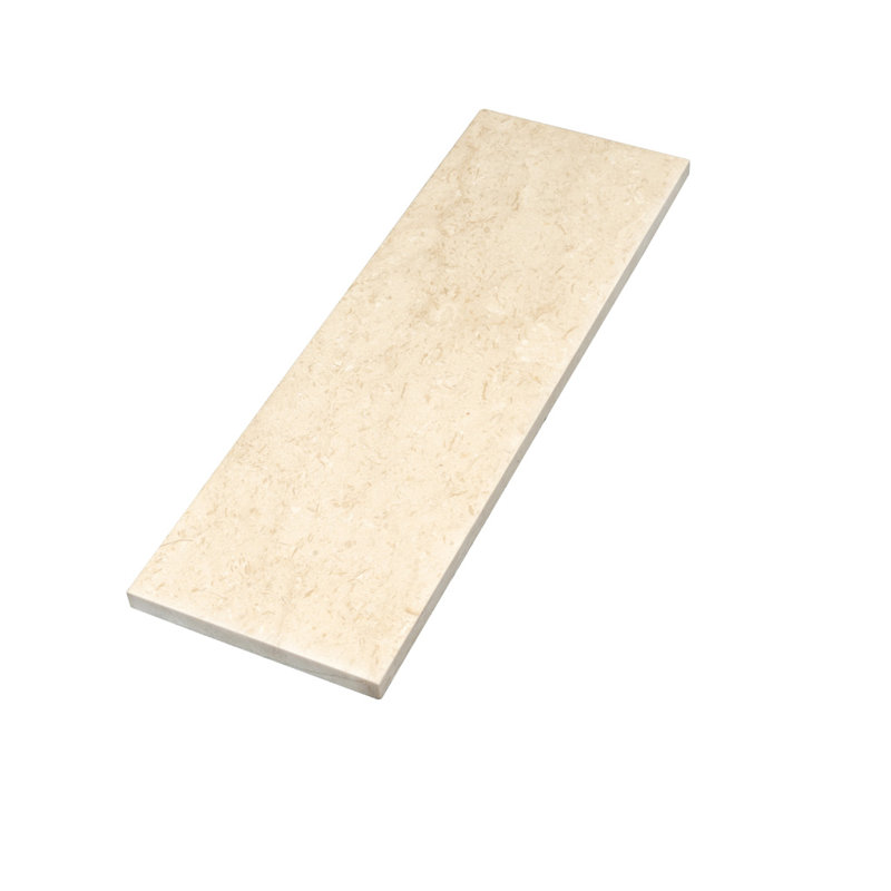 4" X 12" Honed Subway Marble Tile, Beige/White