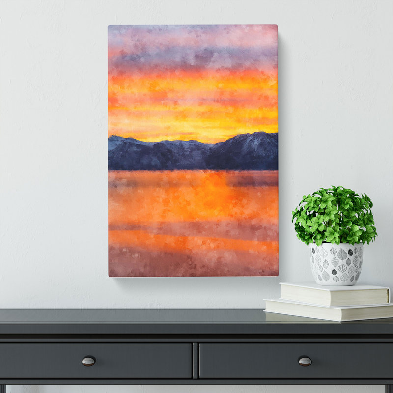 Sunshine over the Mountains - Wrapped Canvas Painting Print, 60cm H x 40cm W x 3cm D