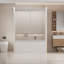 Porte de baignoire coulissante double sans cadre H 56 po x l 62 po x 62 po, porte de douche bypass à fermeture douce
