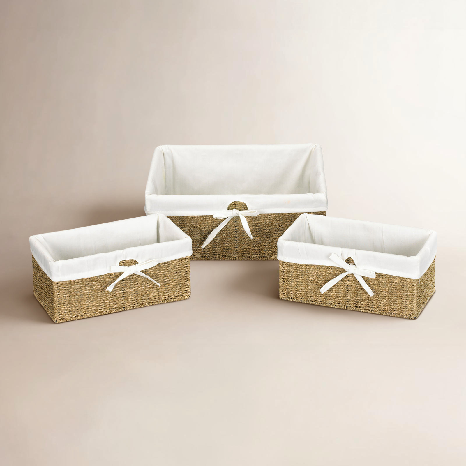 Cimah Handwoven Seagrass Storage Bin, Brown