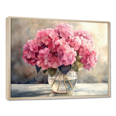 Inestroza Hydrangeas In A Glass Vase II - Hydrangea Wall Art Decor