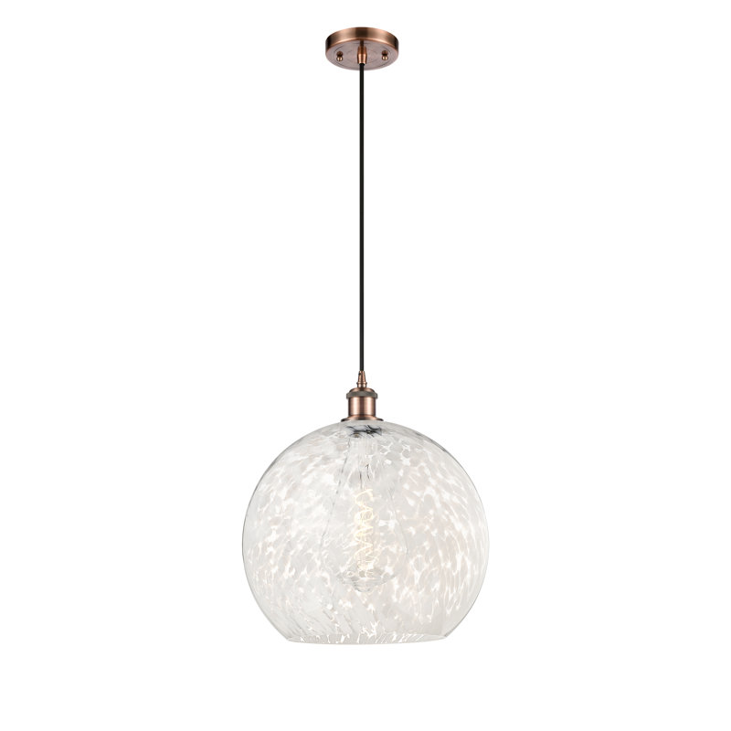 Luminaire suspendu 1 lumière Nathalie, H 16,63 po x l 13,75 po x P 13,75 po, Cuivre antique