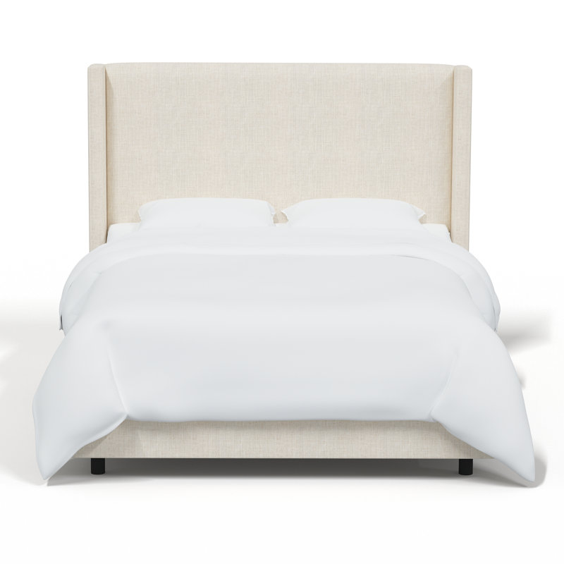 Lit tapissier standard Hanson, Double, Couleur unie, Latte Groupie
