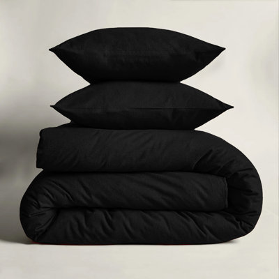 Kiranjot Microfibre 200 TC Reversible Modern & Contemporary Duvet Cover Set With Pillow Cases