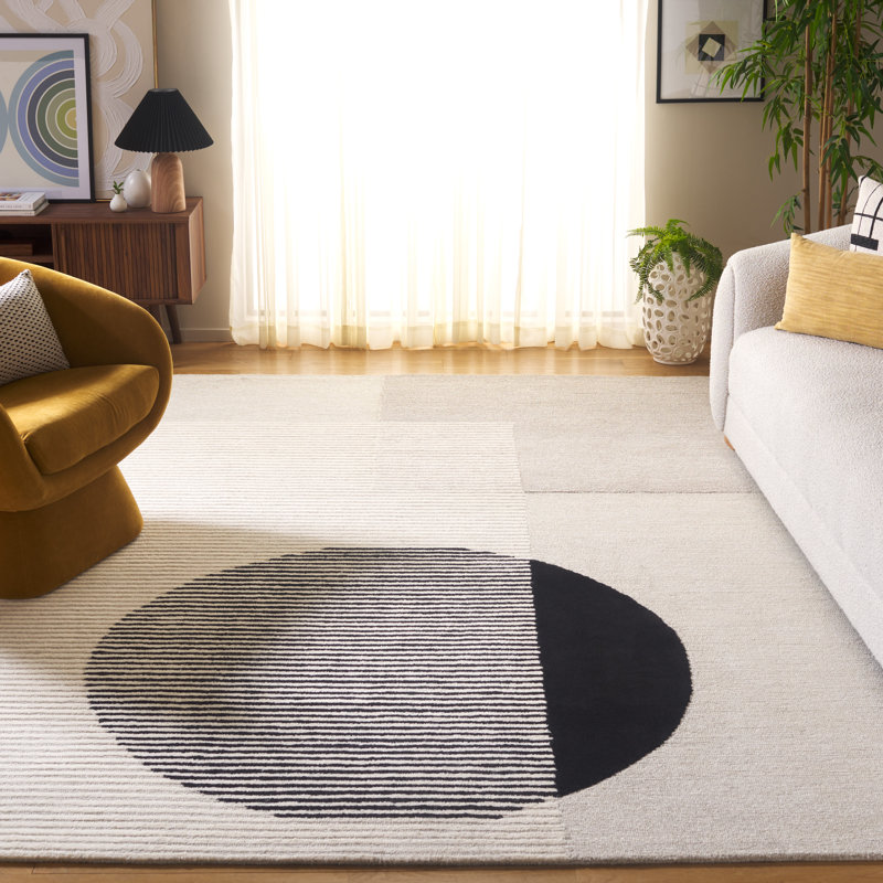 Cassina Hand Tufted Geometric Area Rug, Rectangle 4' x 6'