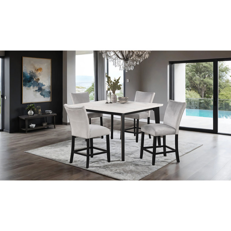 Andea 5-pcs Square Counter Height Table Set