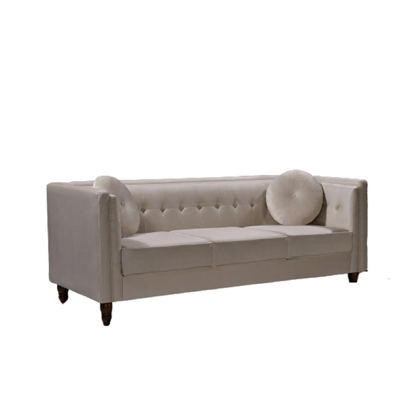Canapé 80W, Velours ivoire
