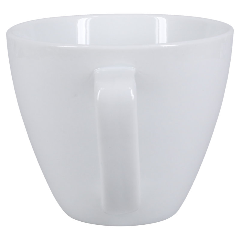 White Ceramic Round Modern Coffee Mugs Set of 4