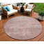 Tapis d'intérieur rond lavable abstrait 8 pi rosé et rose